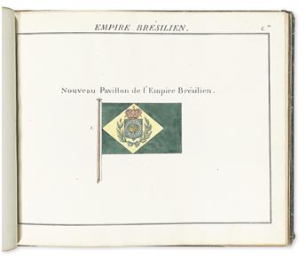 (FLAGS & PENNANTS.) Pavillons des Puissances Maritimes en 1819.